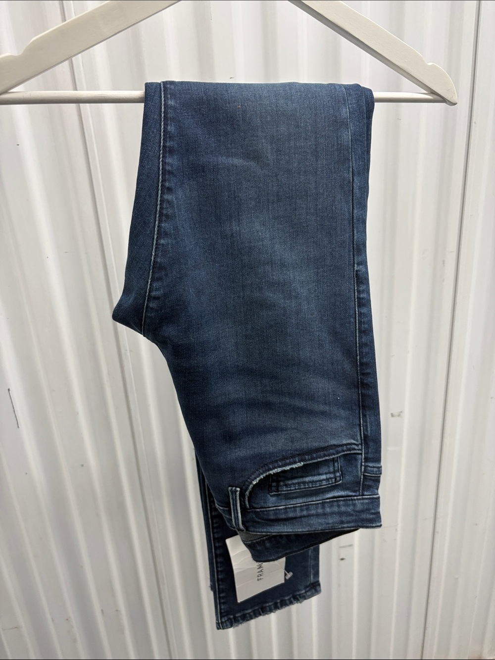 Frame Denim Slim Straight Jeans in Dark Blue